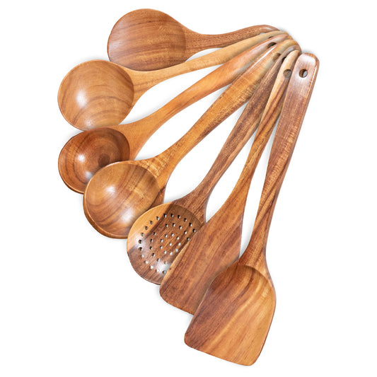Kochset aus Akazienholz (7 Stk.)