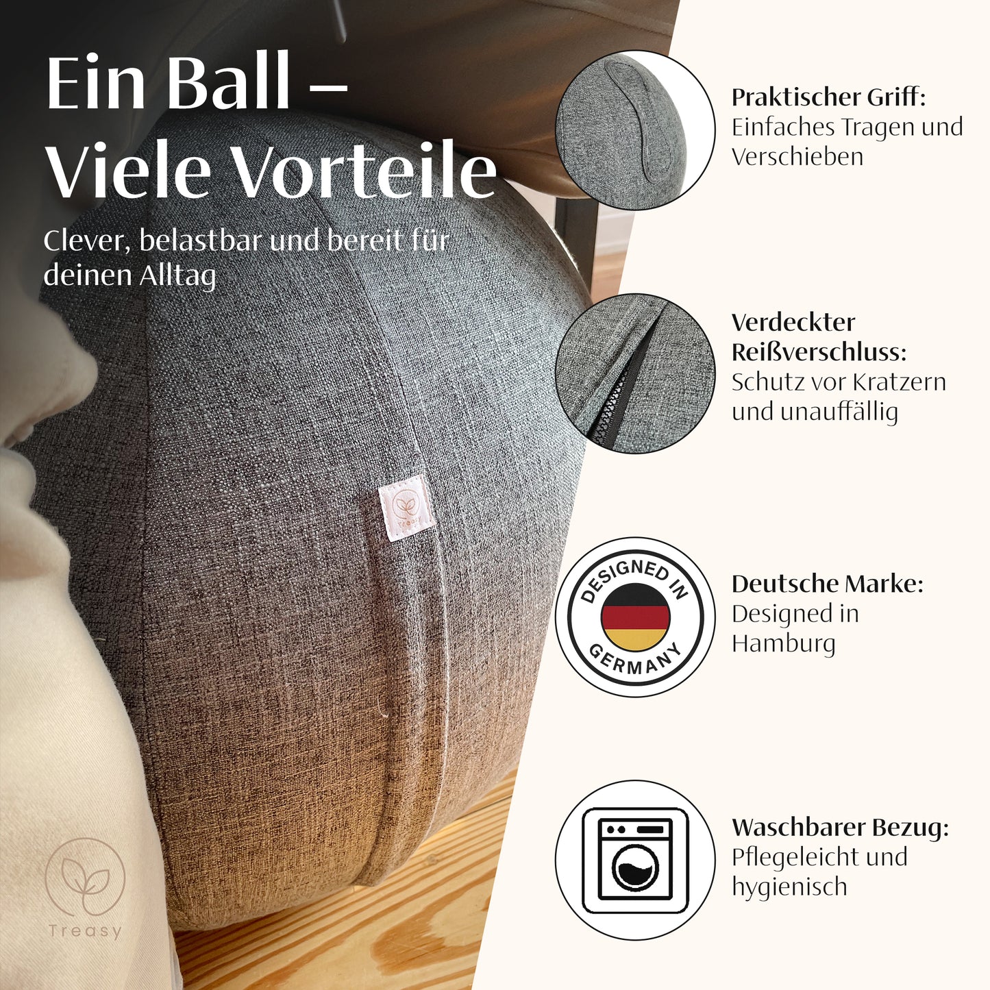 Sitzball mit Bezug
