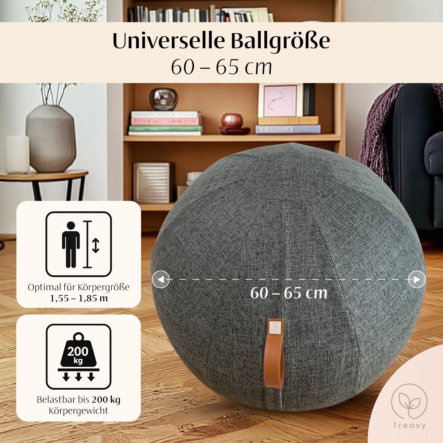 Design-Sitzball mit Bezug
