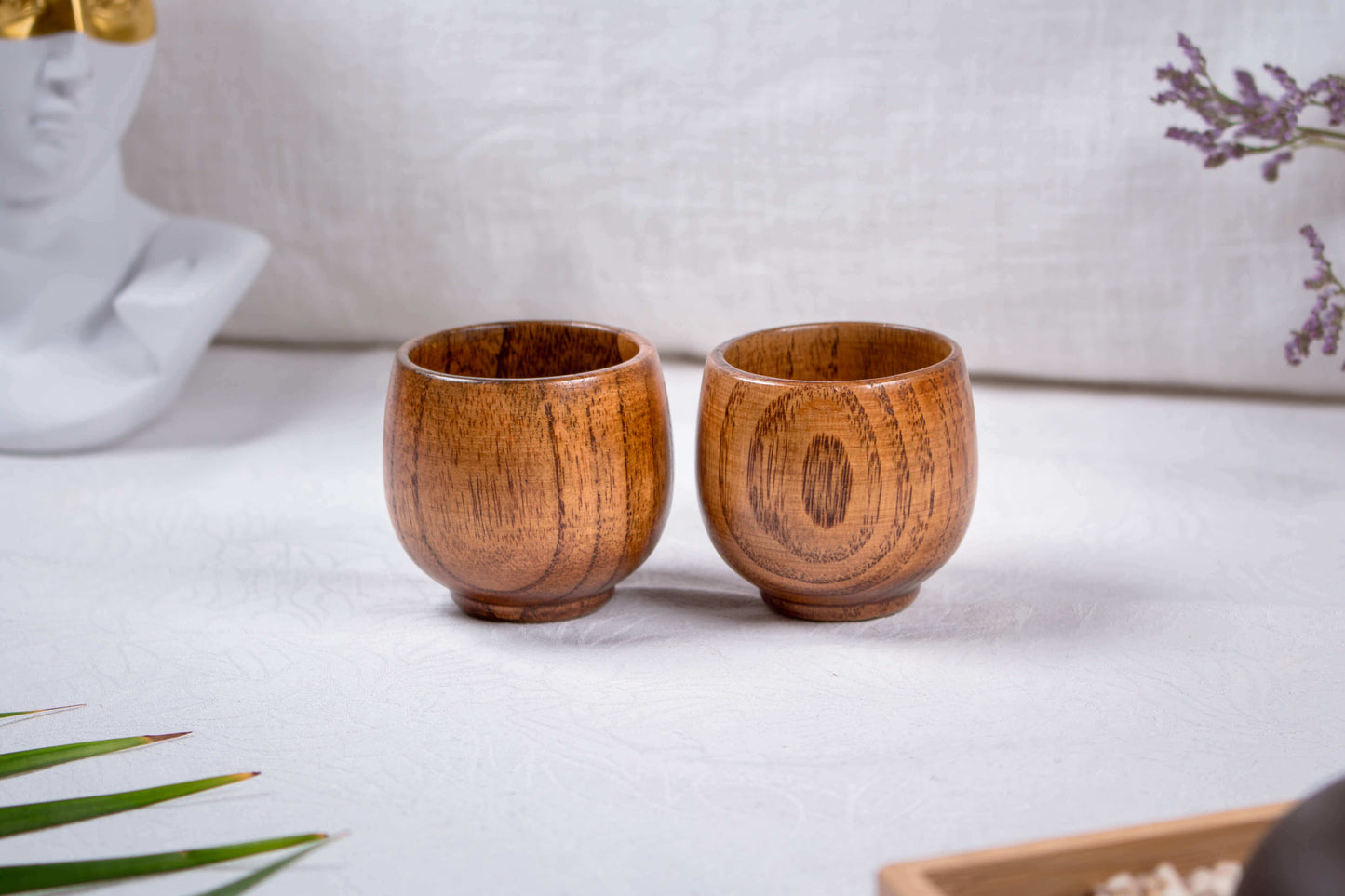 Holzbecher aus Jujubenholz (4 Stk.)